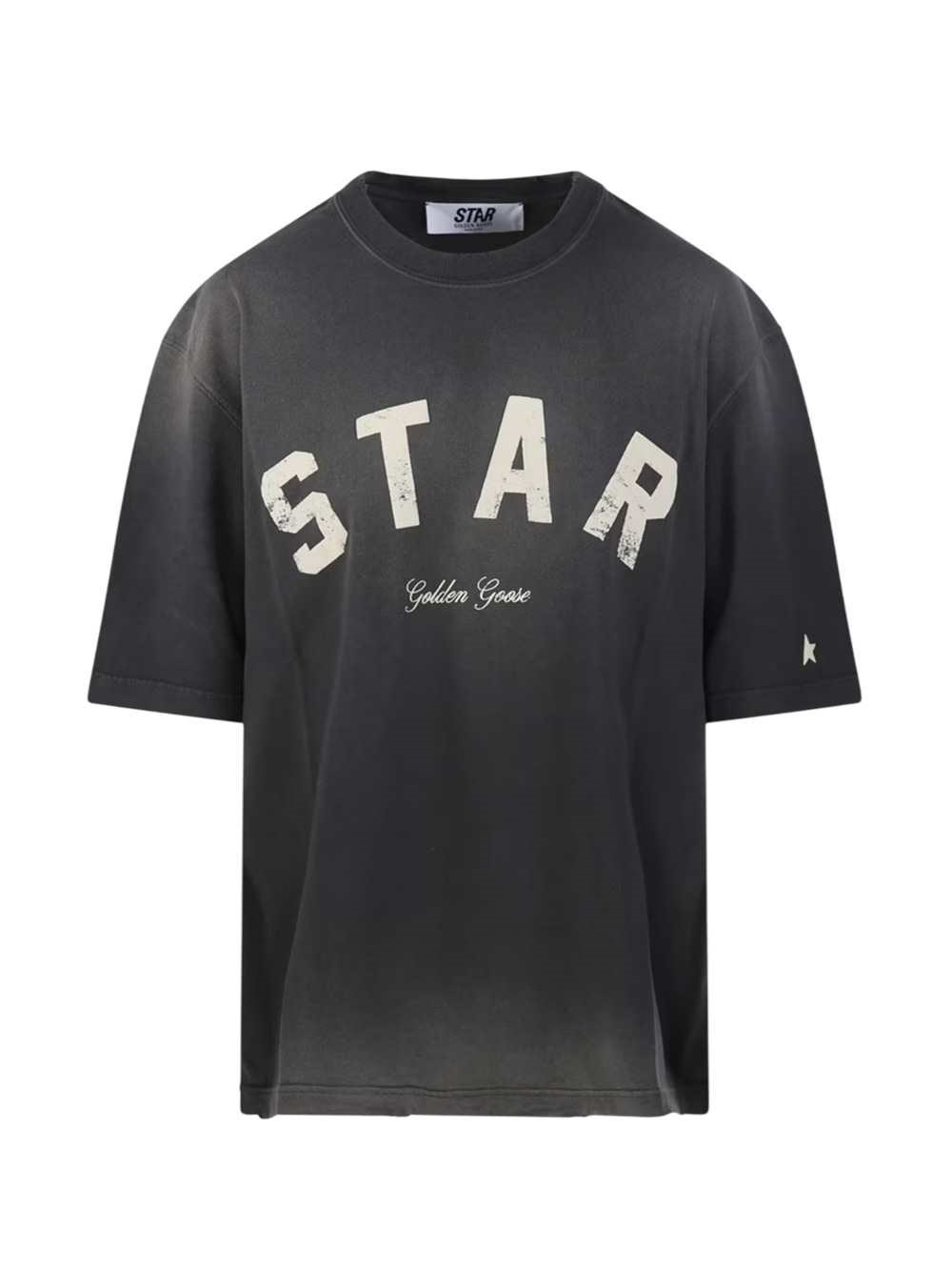 GOLDEN GOOSE T-Shirt Star Vestibilità Comoda Jersey Di Cotone Lavaggio