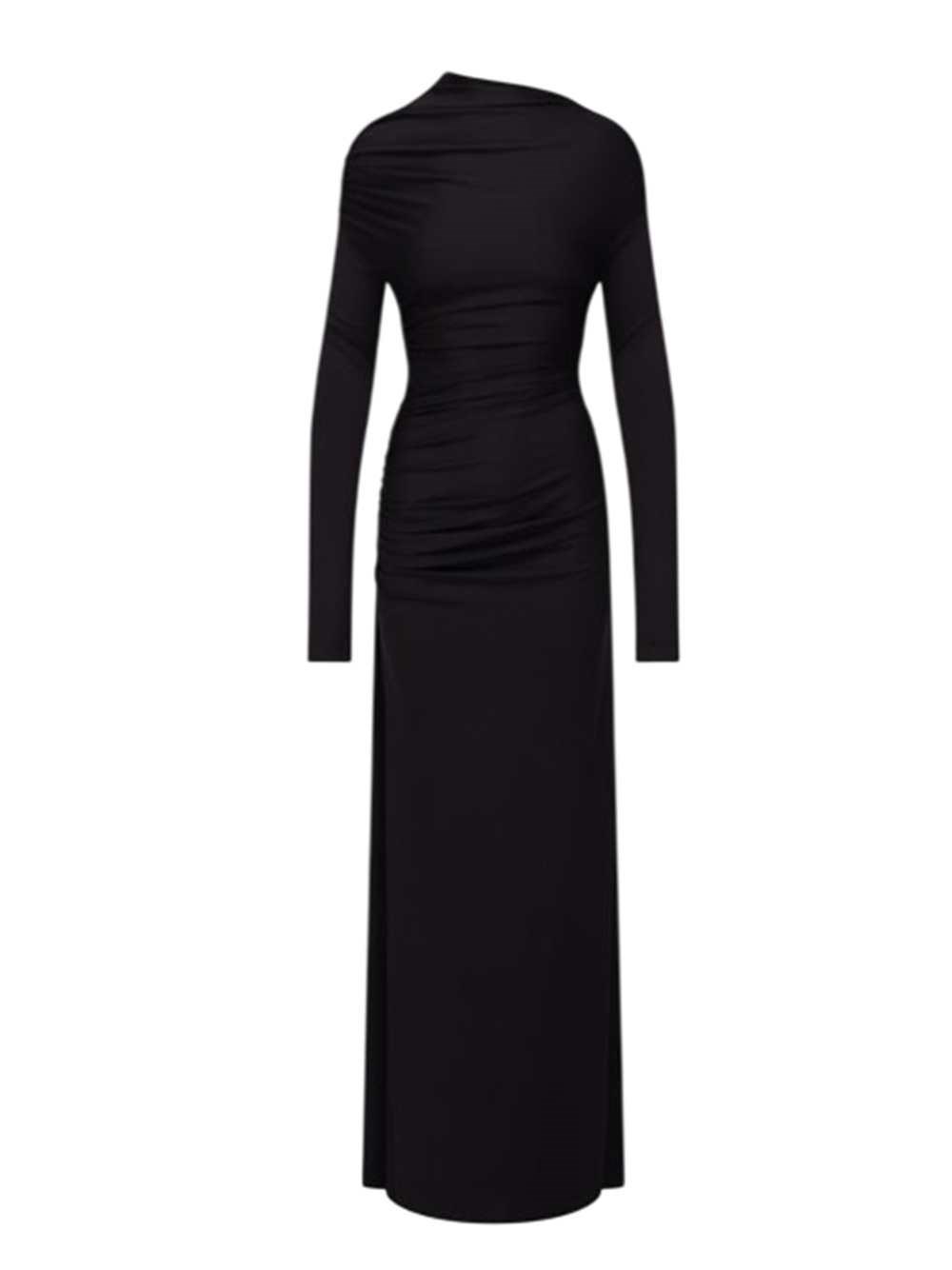 VICTORIA BECKHAM Black Dress With Draped Shoulders