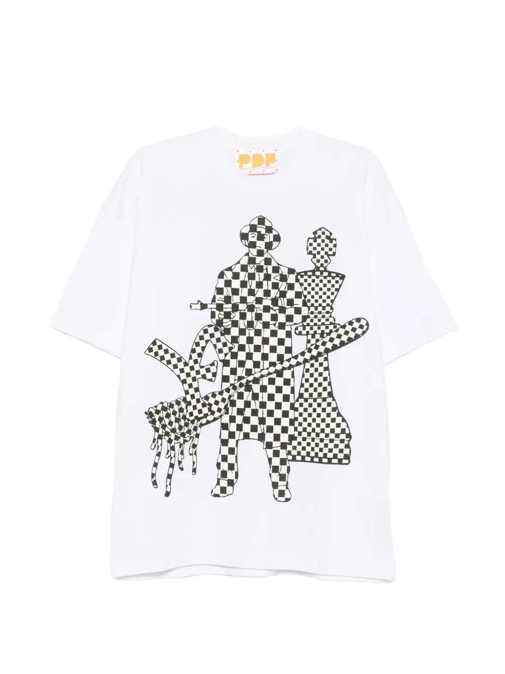 Pdf Checkered Graphic Print T-shirt In Multi