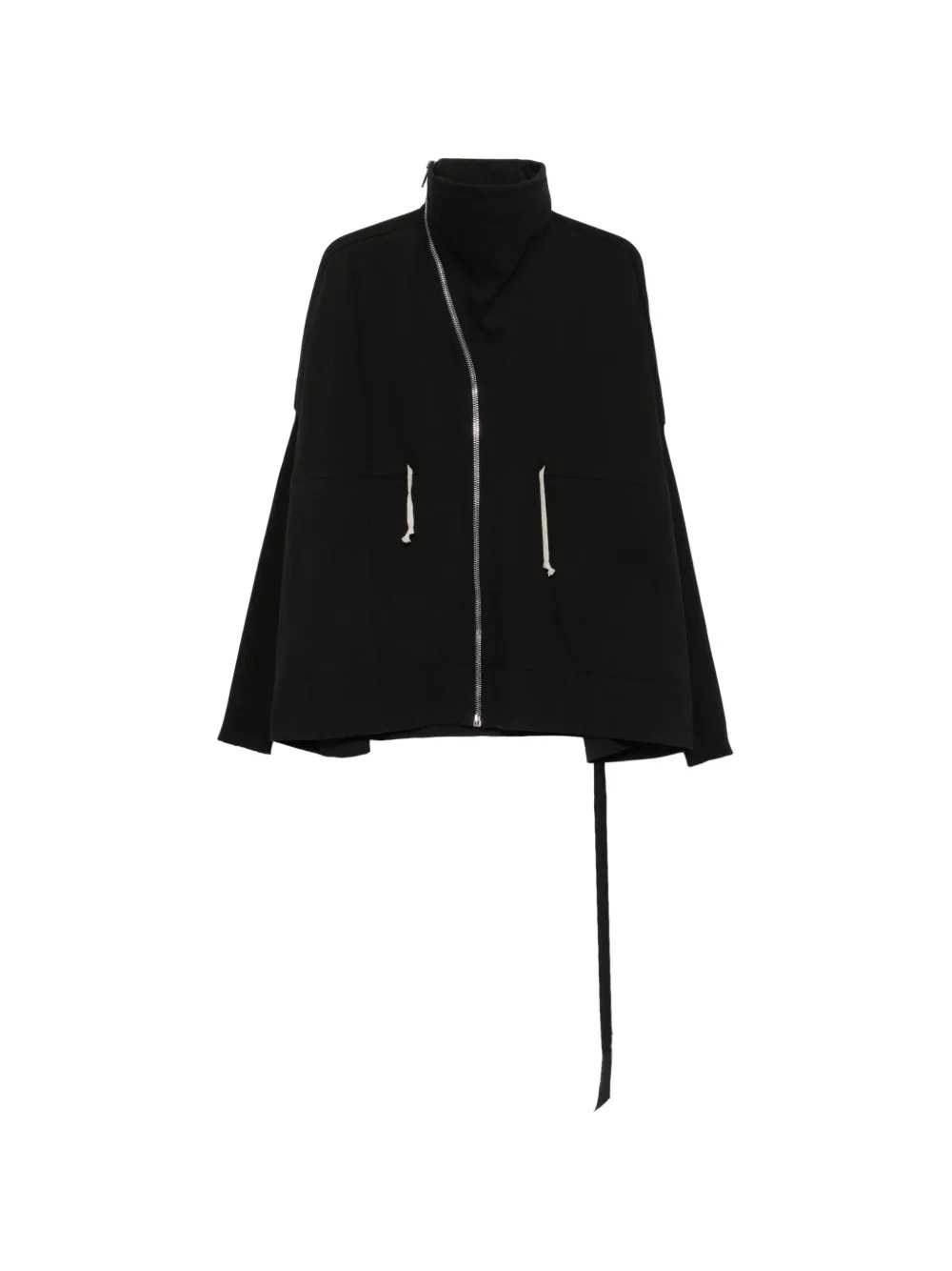 RICK OWENS DRKSHDW Felpa Con Collo A Imbuto E Cerniera Asimmetrica