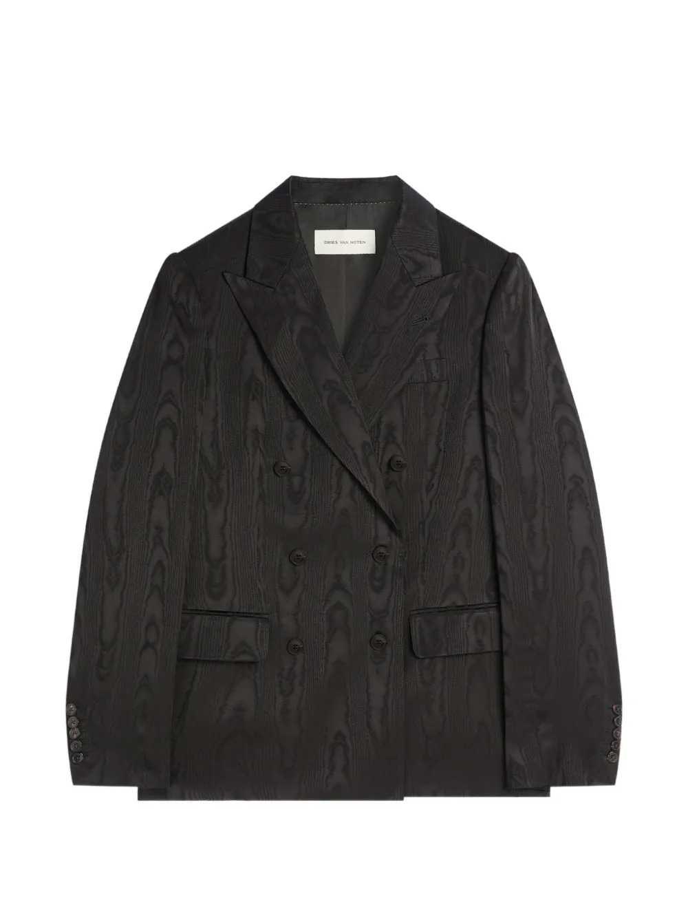 DRIES VAN NOTEN Moiré Double-Breasted Blazer