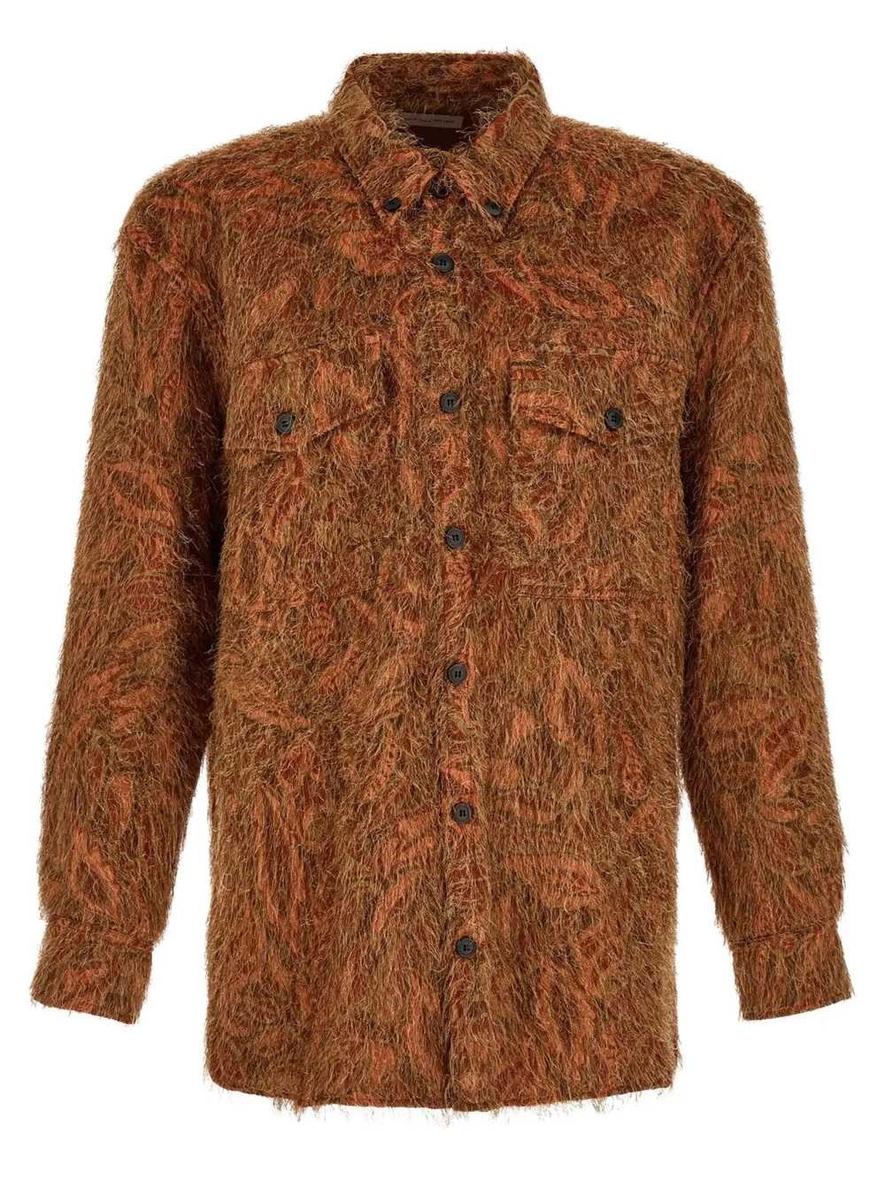 DRIES VAN NOTEN Camicia Dries Van Noten In Jacquard Shaggy Con Frange