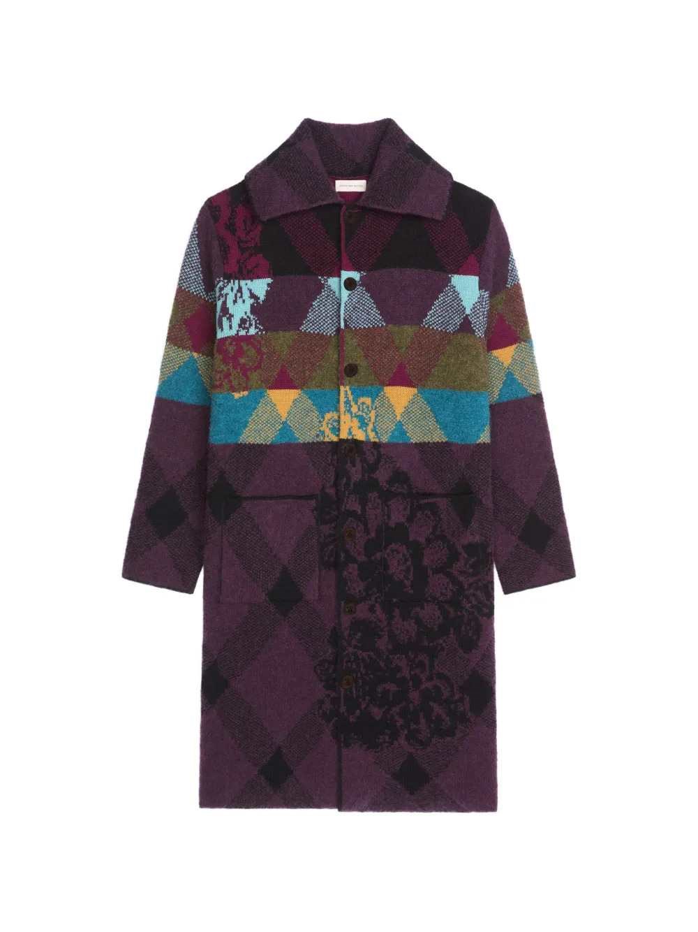 DRIES VAN NOTEN Cardigan In Lana Patchwork