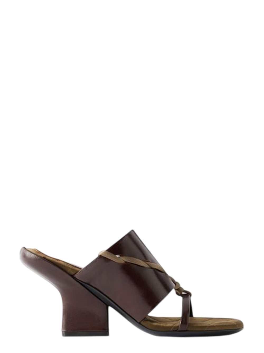 DRIES VAN NOTEN Ciabatte In Pelle Con Finiture In Raso