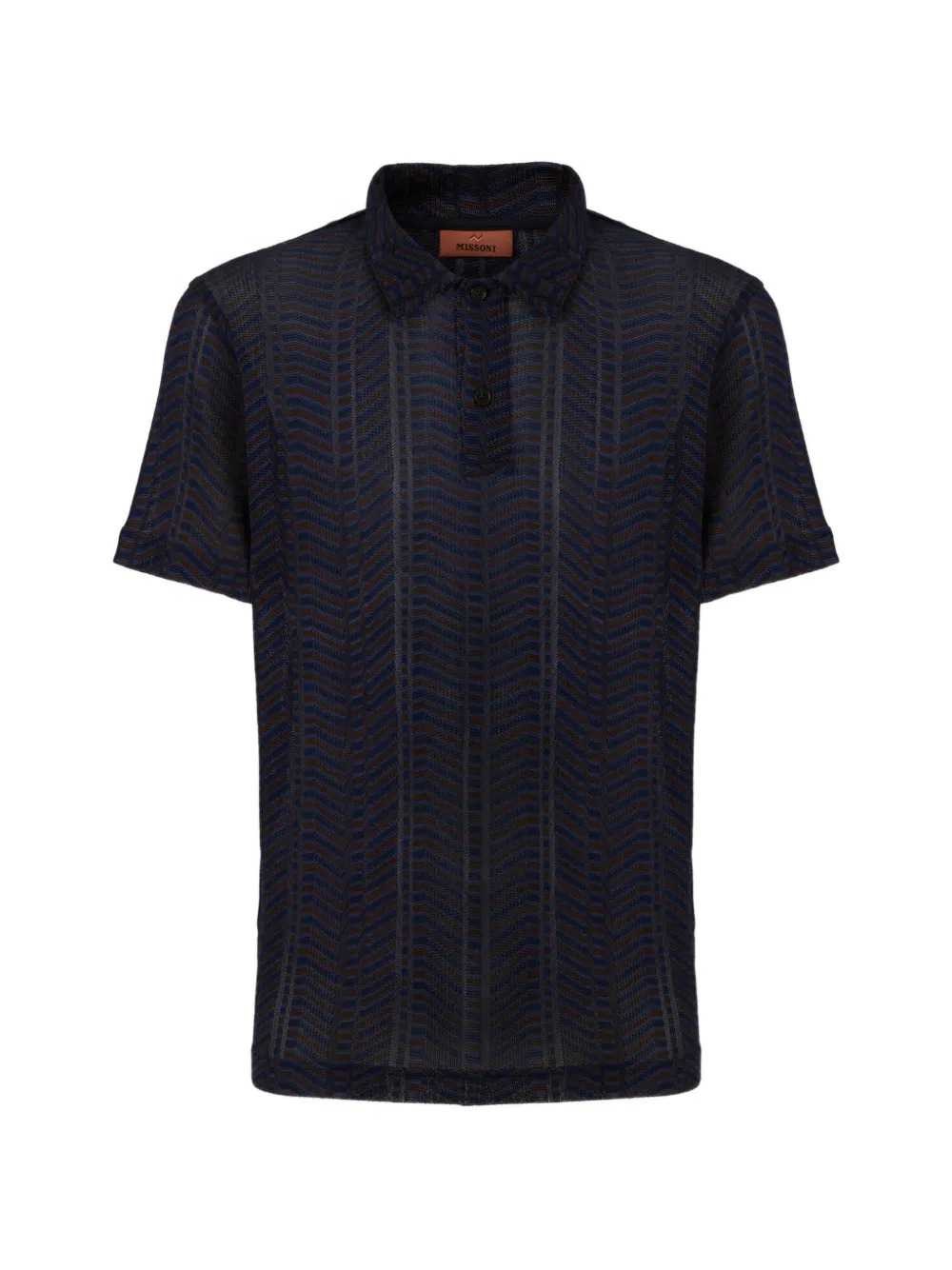 MISSONI Viscose And Cotton Polo Shirt With A Greek Key Pattern.