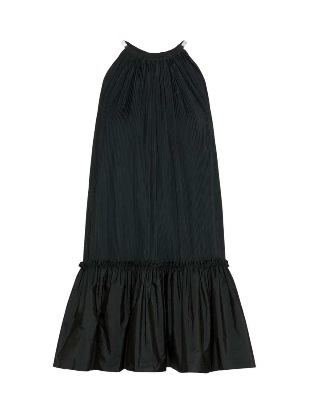 MAX MARA Short Sleeveless Dress In Pleated Taffeta - Black