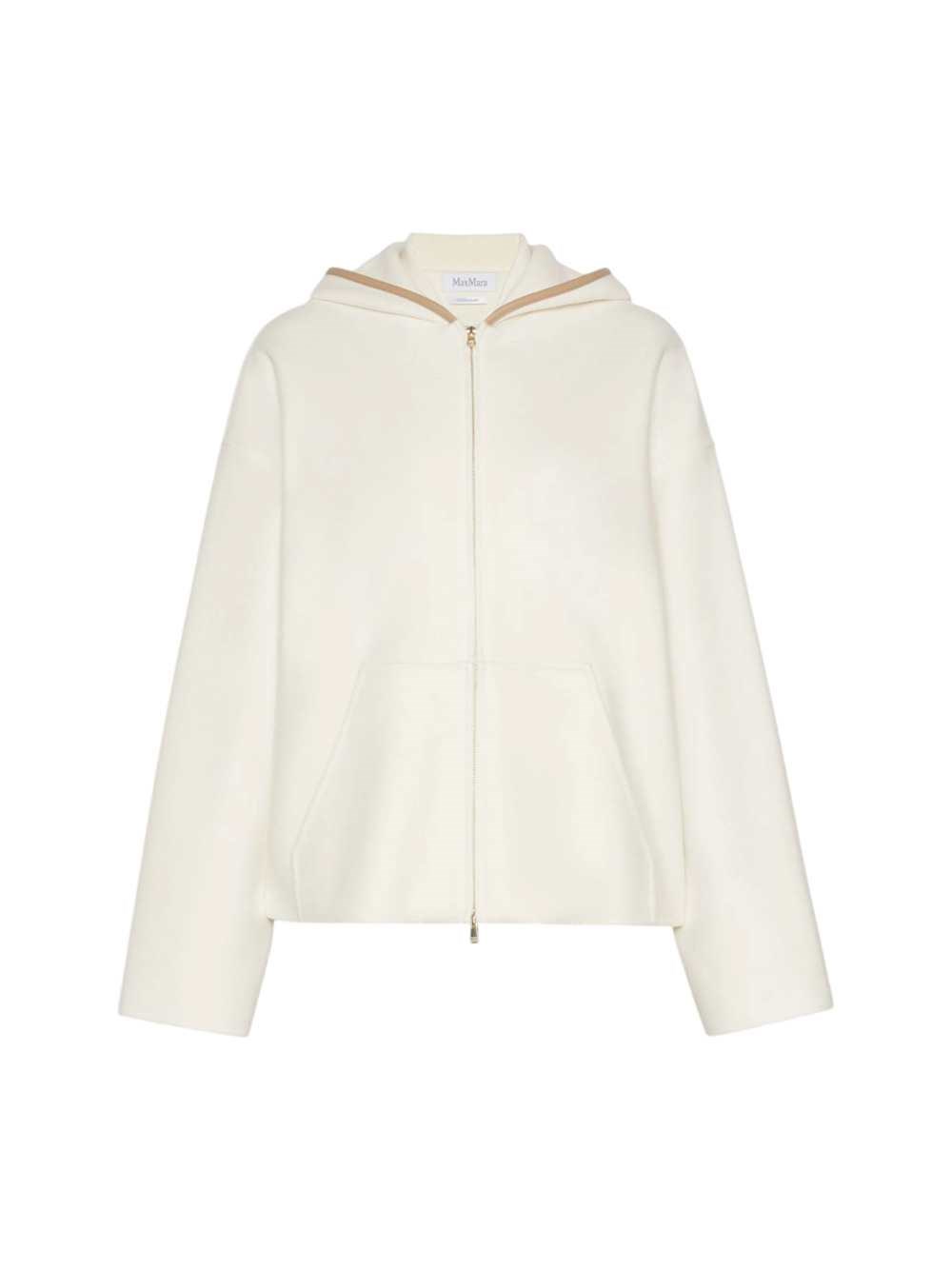 MAX MARA Maglia Con Cappuccio In Jersey Di Lana E Cachemire - Bianco