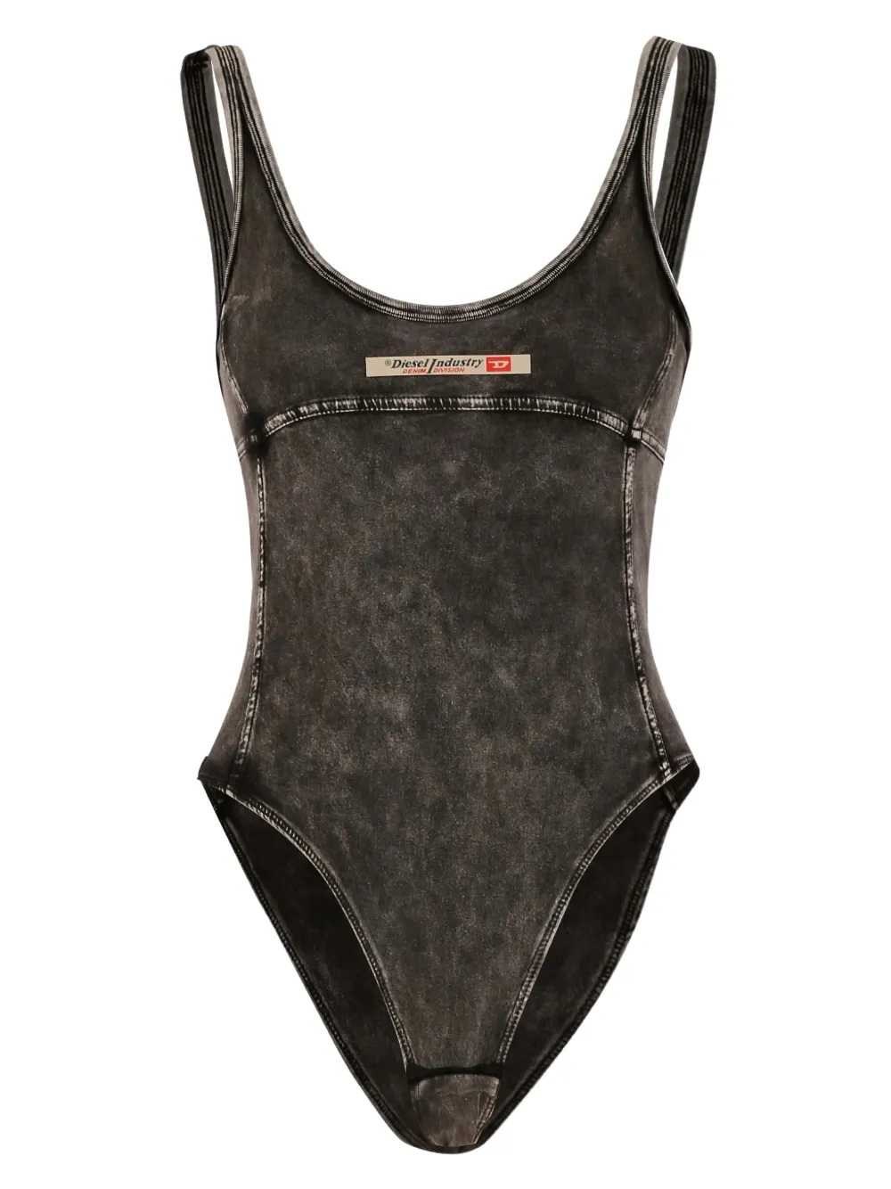 DIESEL Phoebe-Dnm Bodysuit With Logo Appliqué