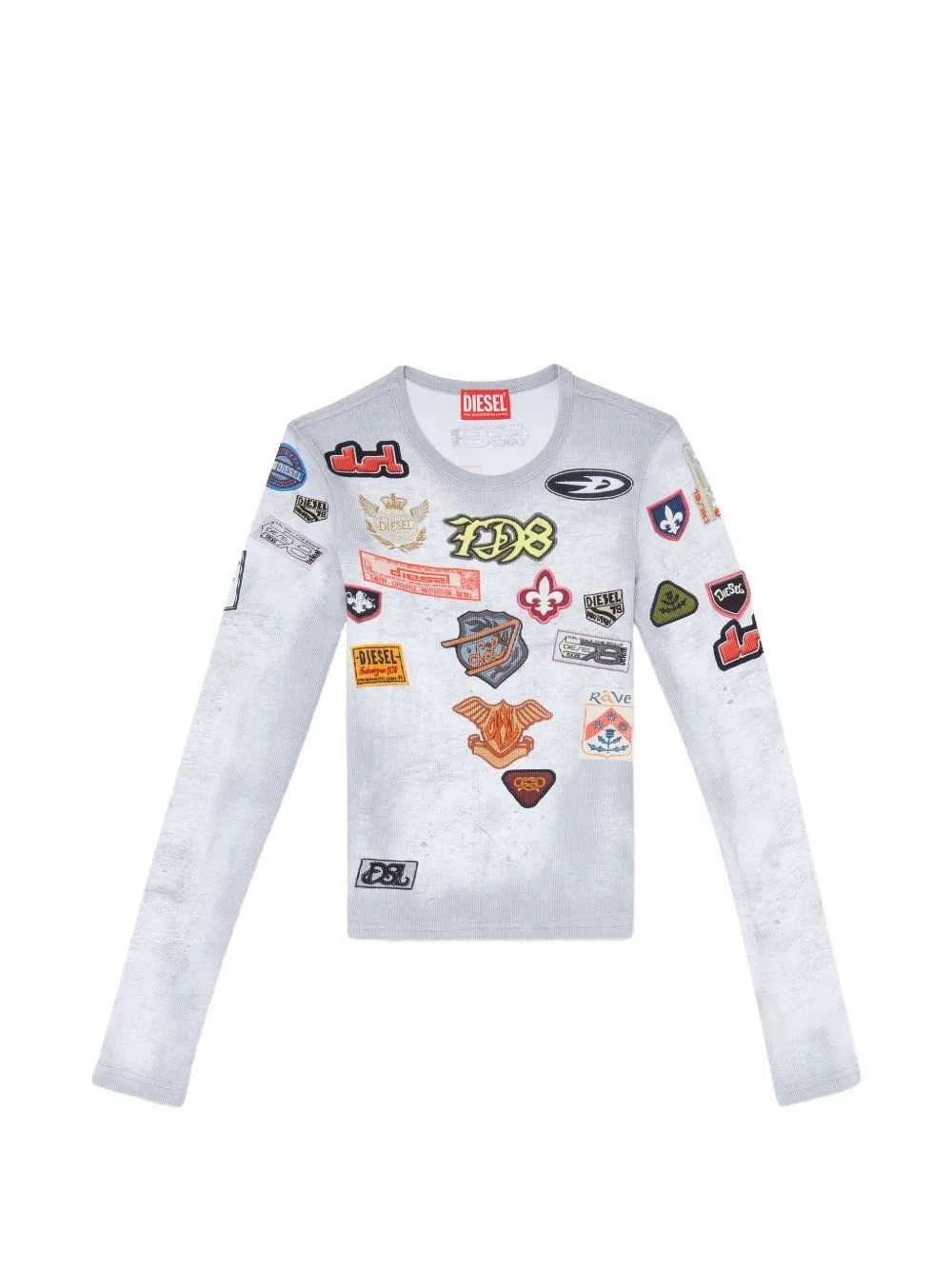 DIESEL Top In Jersey A Coste Con Stampa All-Over