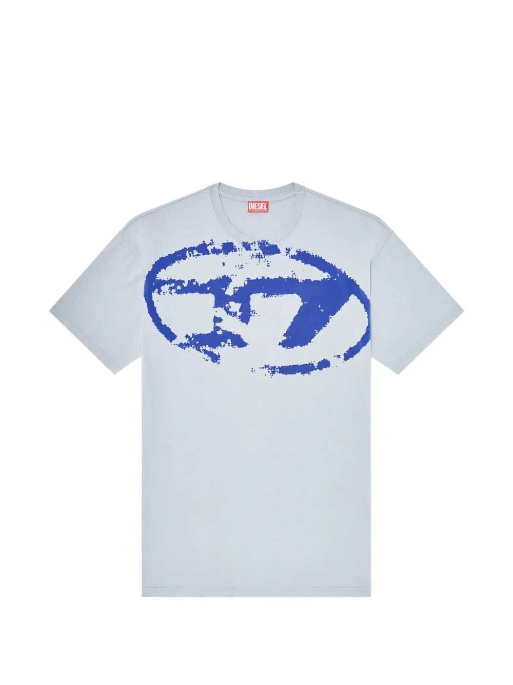 DIESEL Distressed-Effect T-Shirt With Flocked Logo