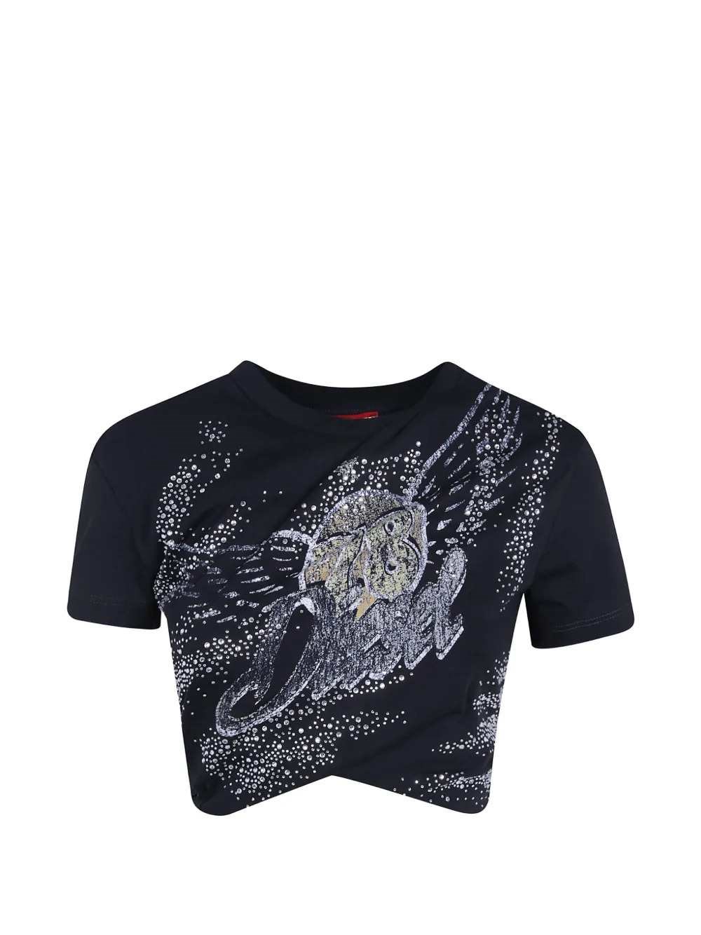 DIESEL T-Shirt In Jersey Doppio Strato Con Ruches