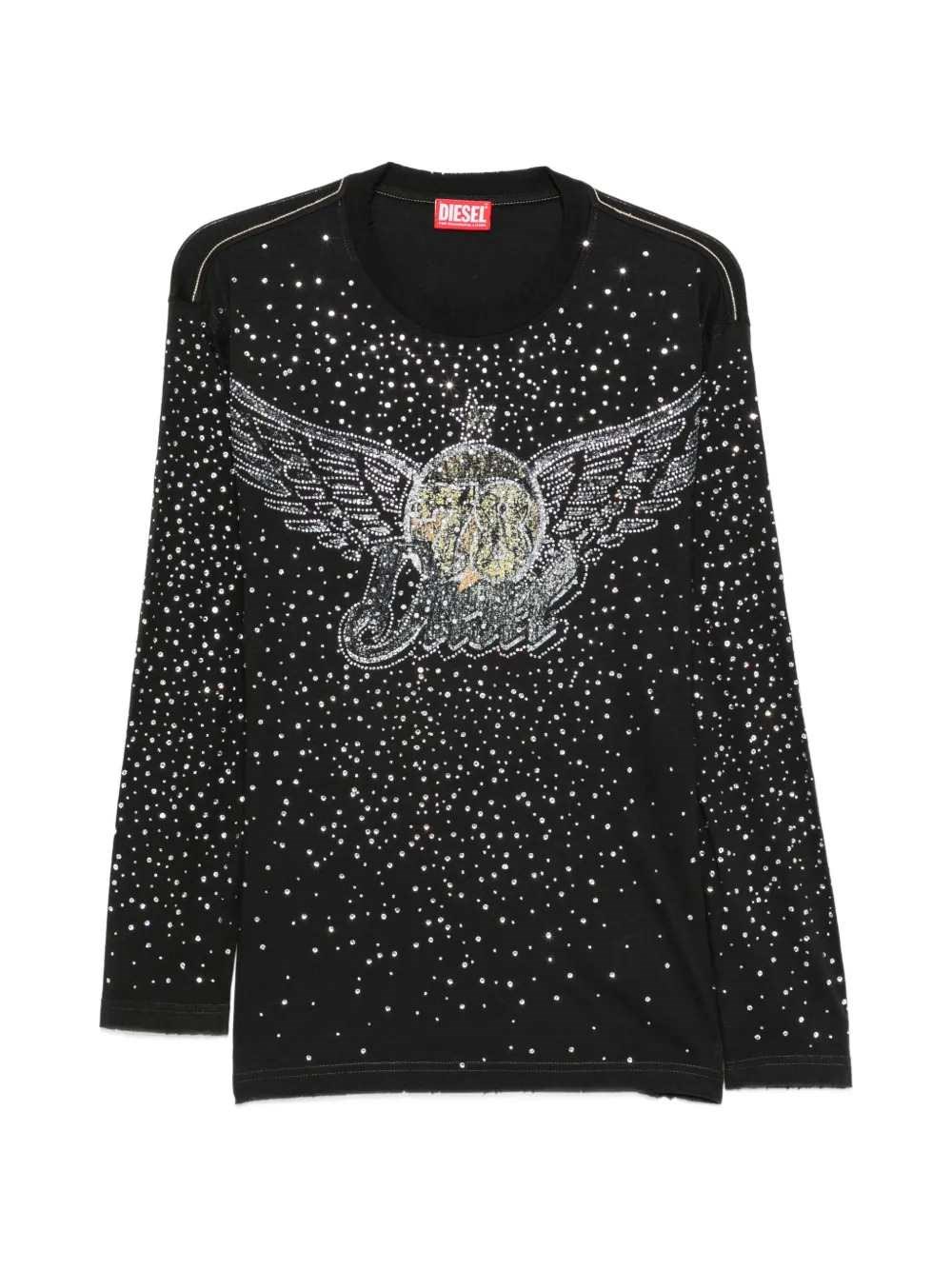 DIESEL T-Shirt A Maniche Lunghe Con Strass