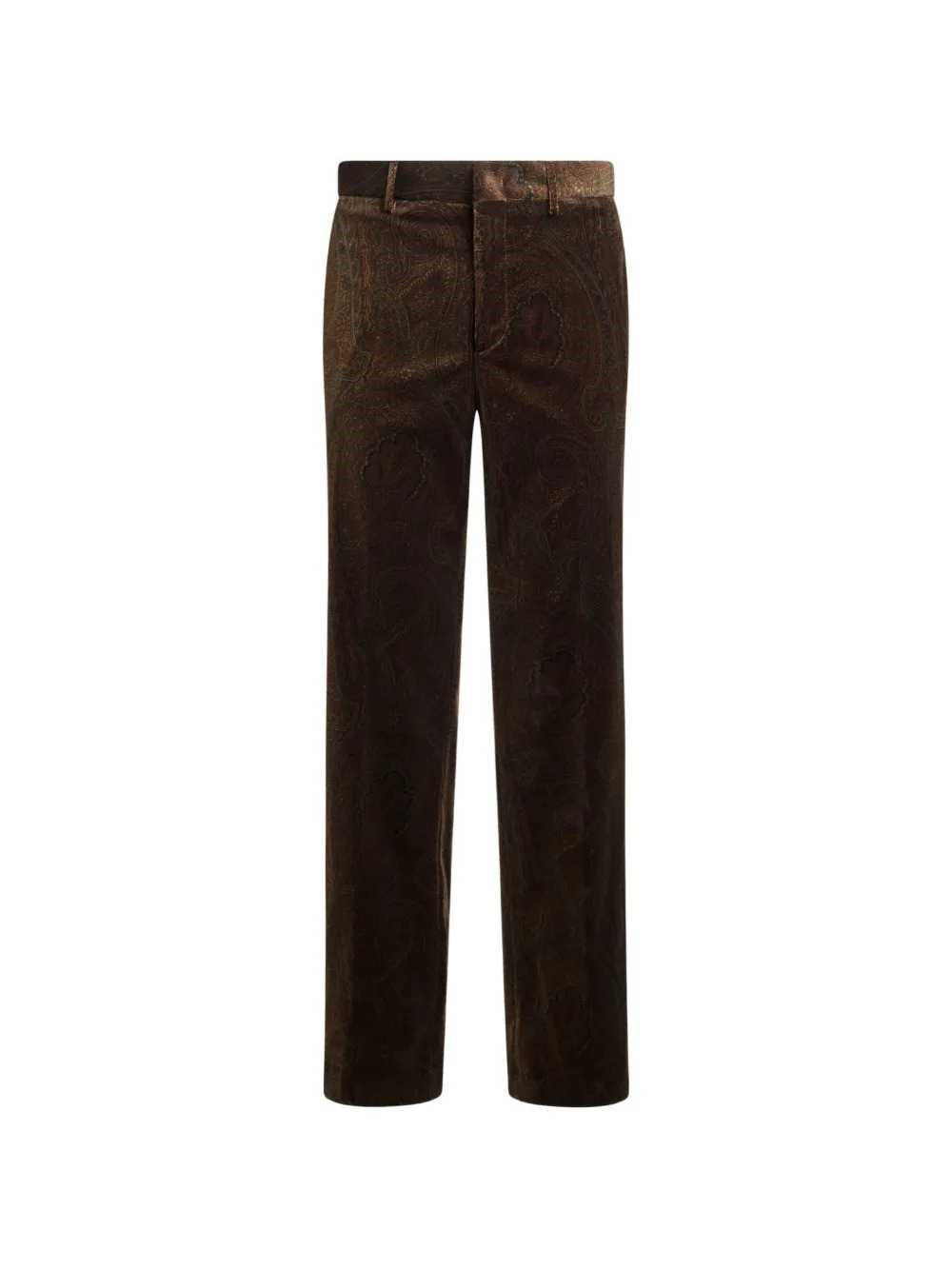 ETRO Straight-Leg Cotton Velvet Trousers With An Arnica Pattern